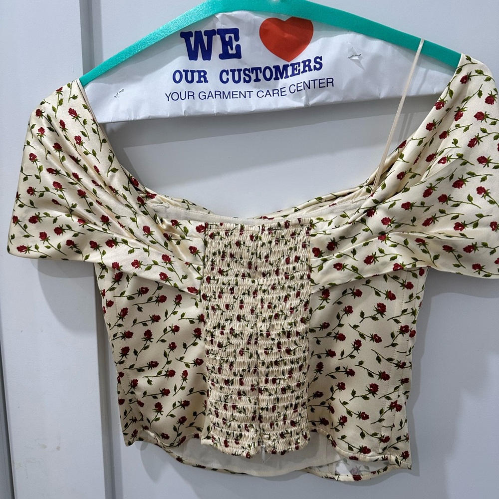 Reformation - Luxe printed satin silk top